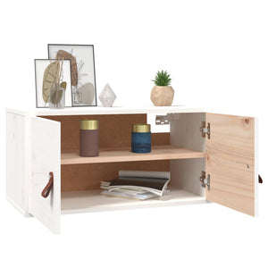 Weißer Wandschrank Kiefer Massivholz 60x30x30cm