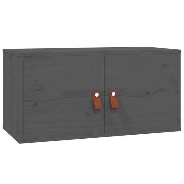 Wandschränke 2er Set Grau 60x30x30cm Kiefernholz