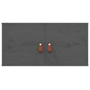 Wandschränke 2er Set Grau 60x30x30cm Kiefernholz