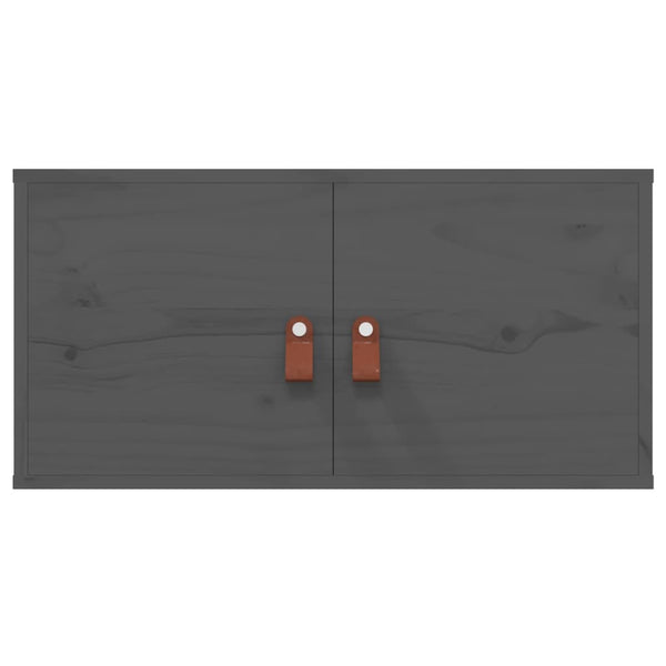 Wandschränke 2er Set Grau 60x30x30cm Kiefernholz