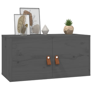 Wandschränke 2er Set Grau 60x30x30cm Kiefernholz