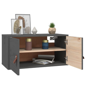 Wandschränke 2er Set Grau 60x30x30cm Kiefernholz