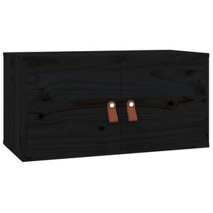 vidaXL Armoires murales 2 pcs Noir 60x30x30 cm Bois de pin massif