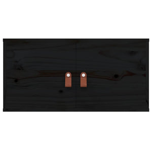 vidaXL Armoires murales 2 pcs Noir 60x30x30 cm Bois de pin massif