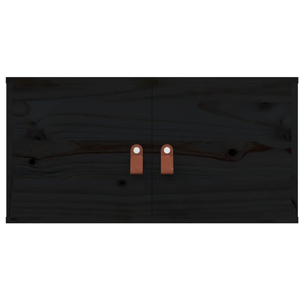 vidaXL Armoires murales 2 pcs Noir 60x30x30 cm Bois de pin massif