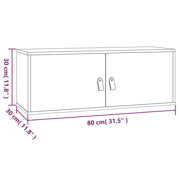 Massivholz Kiefer Wandschränke 80x30x30cm, 2er Set