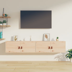 Massivholz Kiefer Wandschränke 80x30x30cm, 2er Set