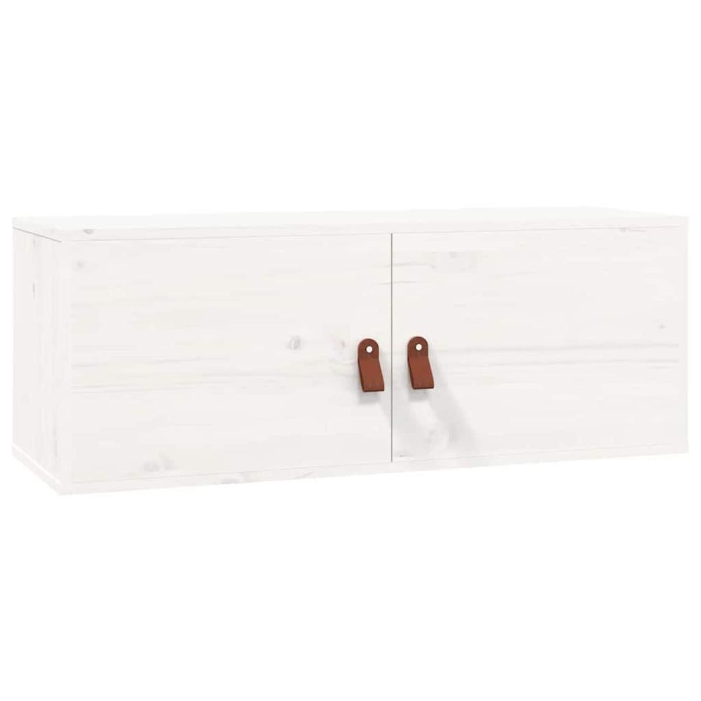 Weißer Wandschrank 80x30x30cm Kiefer Massivholz