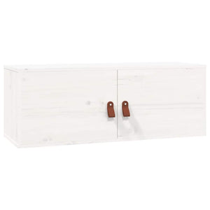 Weißer Wandschrank 80x30x30cm Kiefer Massivholz