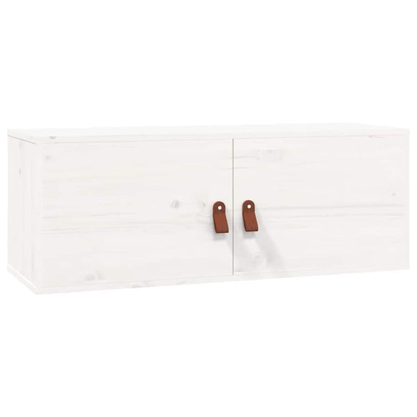 Weißer Wandschrank 80x30x30cm Kiefer Massivholz