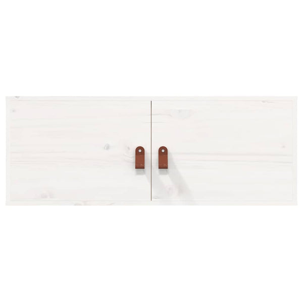 Weißer Wandschrank 80x30x30cm Kiefer Massivholz