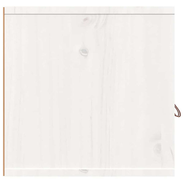 Weißer Wandschrank 80x30x30cm Kiefer Massivholz