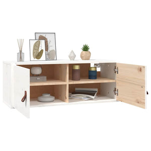 Weißer Wandschrank 80x30x30cm Kiefer Massivholz