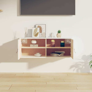 Weißer Wandschrank 80x30x30cm Kiefer Massivholz