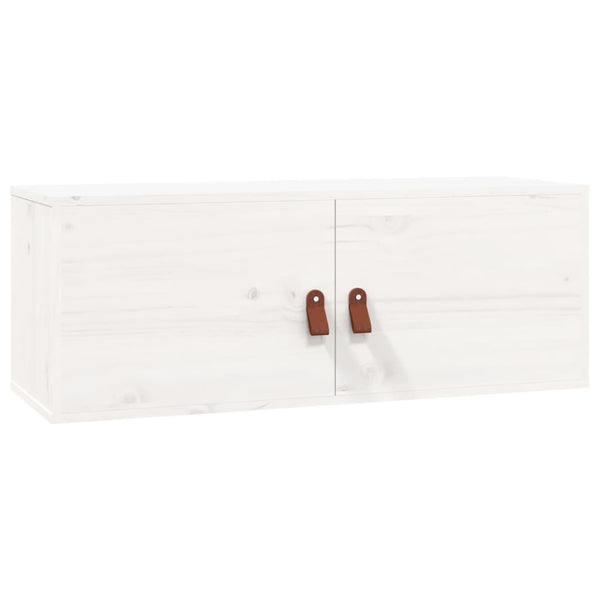 Weiße Kiefer Massivholz Wandschränke 80x30x30cm, 2er-Set