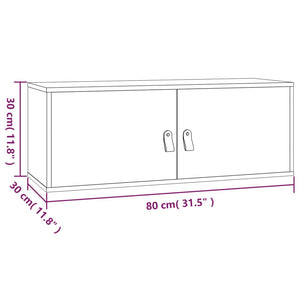 Weiße Kiefer Massivholz Wandschränke 80x30x30cm, 2er-Set