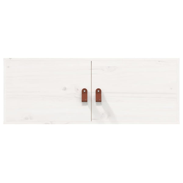 Weiße Kiefer Massivholz Wandschränke 80x30x30cm, 2er-Set