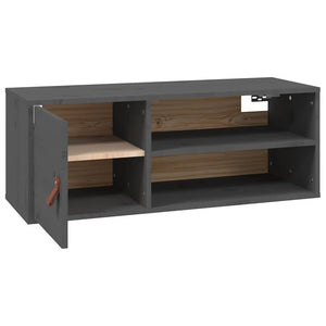Grauer Wandschrank Kiefer Massivholz 80x30x30cm