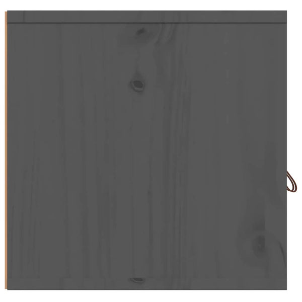 Grauer Wandschrank Kiefer Massivholz 80x30x30cm