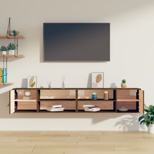 Wandschränke 2er Set Honigbraun Kiefer Massivholz