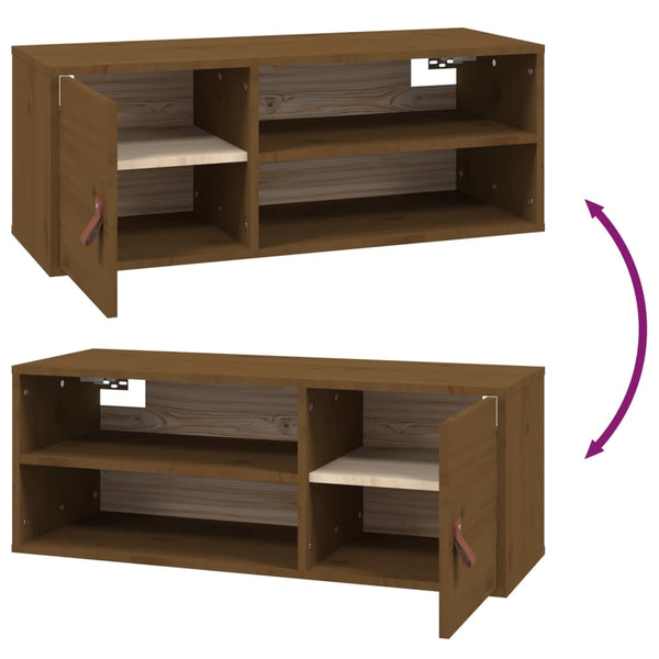 Wandschränke 2er Set Honigbraun Kiefer Massivholz