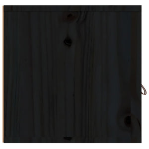 Schwarzer Wandschrank 80x30x30 cm Kiefer Massivholz