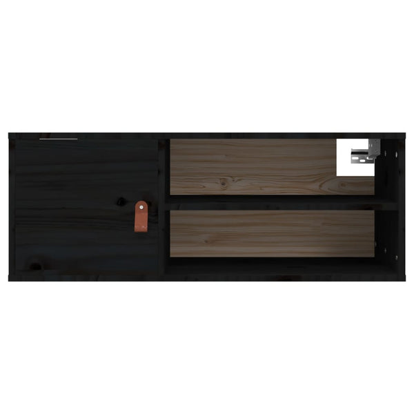 Schwarze Wandschränke, 80cm, 2er Set
