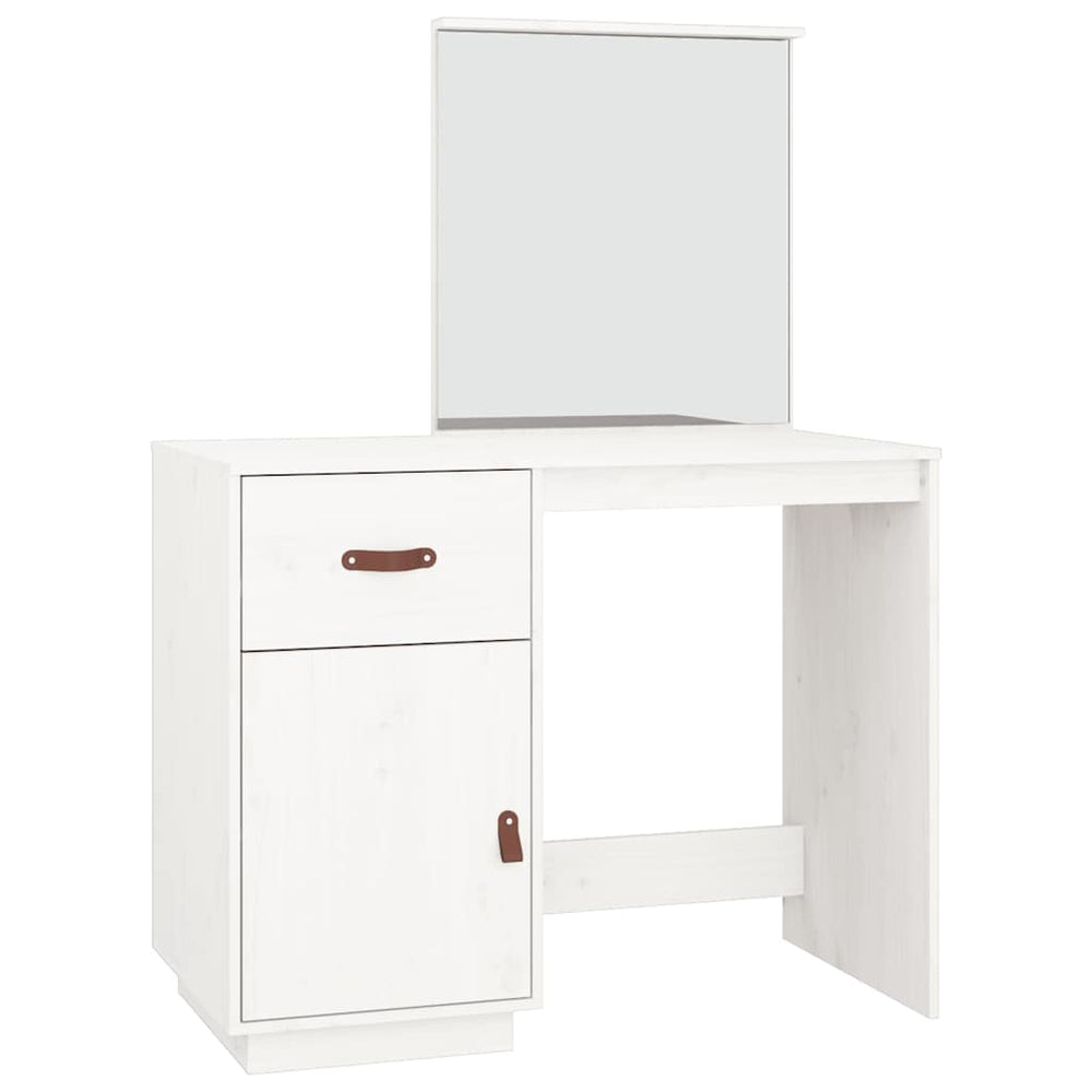 Weißer Schminktisch Kiefer Massivholz 95cm