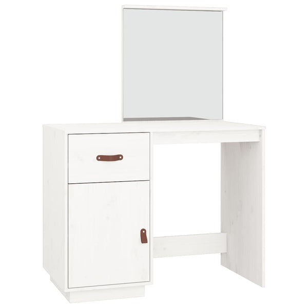 Weißer Schminktisch Kiefer Massivholz 95cm