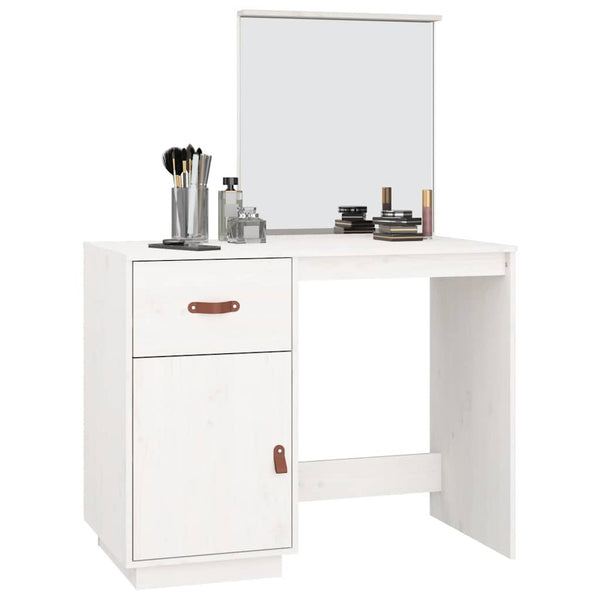 Weißer Schminktisch Kiefer Massivholz 95cm