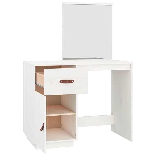 Weißer Schminktisch Kiefer Massivholz 95cm