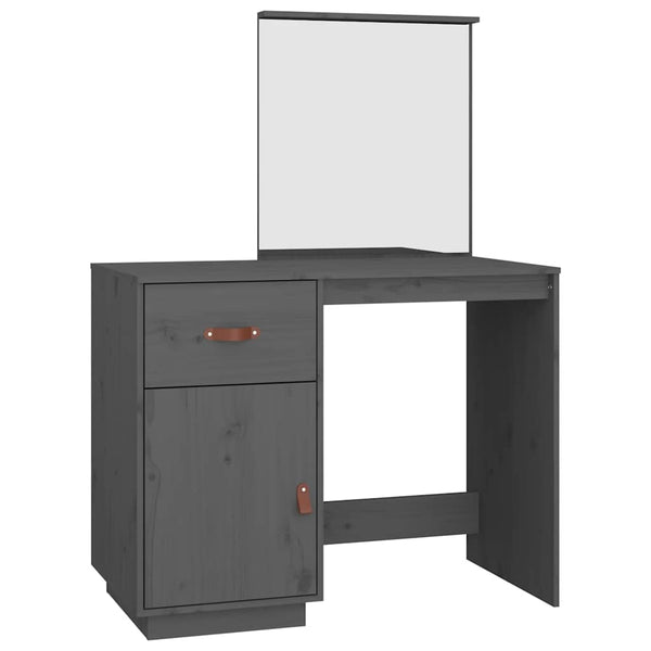 Grauer Schminktisch Kiefer massiv 95x50x134cm