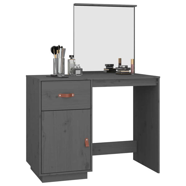 Grauer Schminktisch Kiefer massiv 95x50x134cm