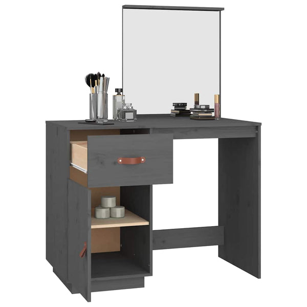 Grauer Schminktisch Kiefer massiv 95x50x134cm