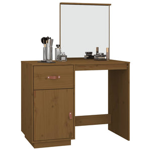 vidaXL Coiffeuse marron miel 95x50x134 cm bois de pin massif