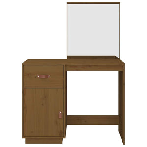 vidaXL Coiffeuse marron miel 95x50x134 cm bois de pin massif