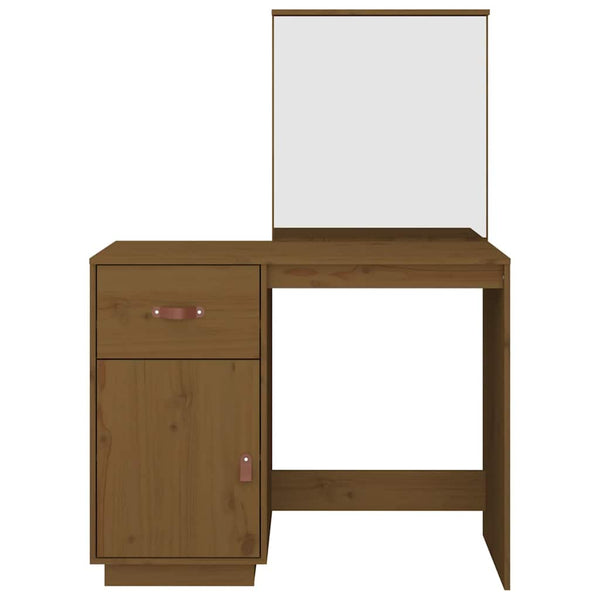 vidaXL Coiffeuse marron miel 95x50x134 cm bois de pin massif