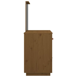 vidaXL Coiffeuse marron miel 95x50x134 cm bois de pin massif