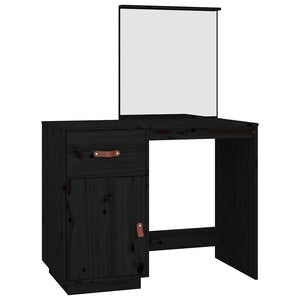 Schwarzer Schminktisch Kiefer Massivholz 95cm