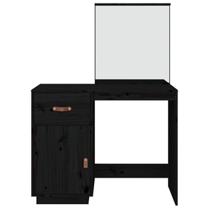 Schwarzer Schminktisch Kiefer Massivholz 95cm