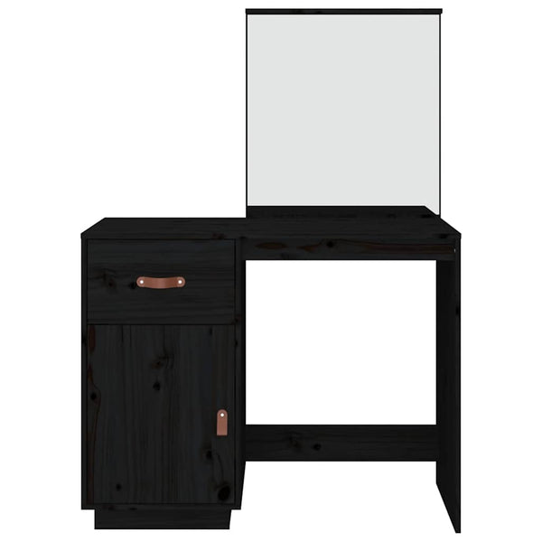 Schwarzer Schminktisch Kiefer Massivholz 95cm