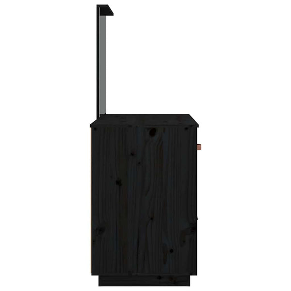 Schwarzer Schminktisch Kiefer Massivholz 95cm