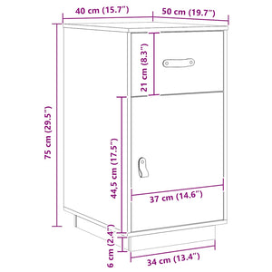 Massivholz Kiefer Schreibtischschrank 40x50x75 cm