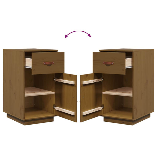 Schreibtisch Schrank Honigbraun Kiefer Massivholz