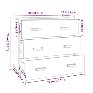 Massivholz Sideboard Kiefer 80x40x75 cm