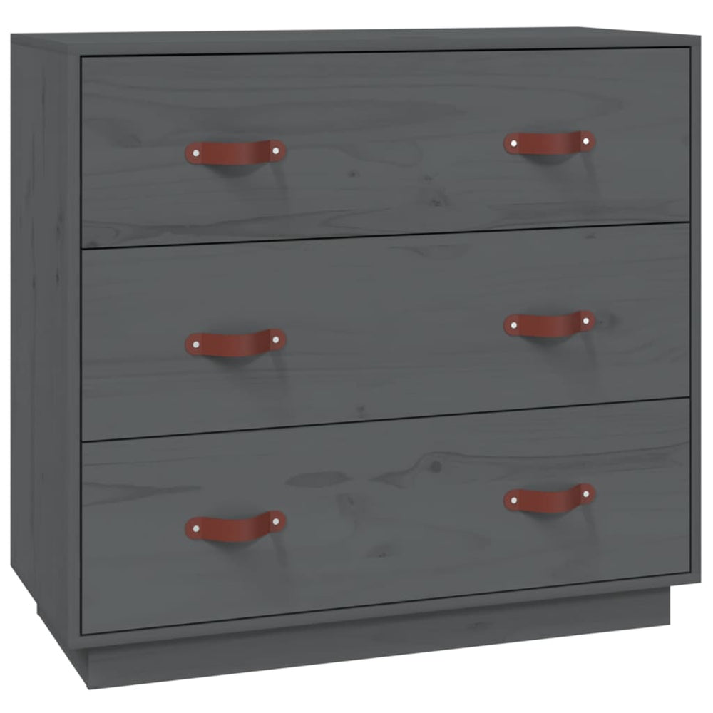 vidaXL Sideboard Grey 80x40x75 cm Solid Pine Wood