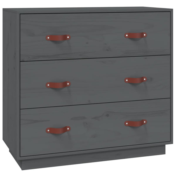 Graues Kiefer Massivholz Sideboard 80cm
