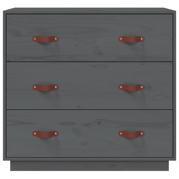 Graues Kiefer Massivholz Sideboard 80cm