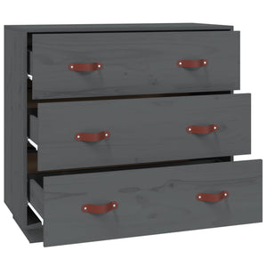Graues Kiefer Massivholz Sideboard 80cm