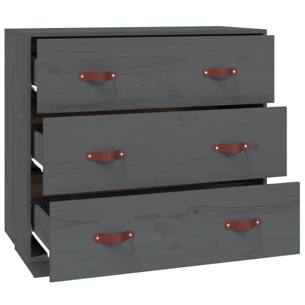 Graues Kiefer Massivholz Sideboard 80cm